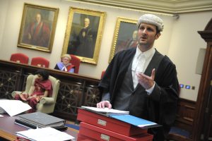 a barrister speaking